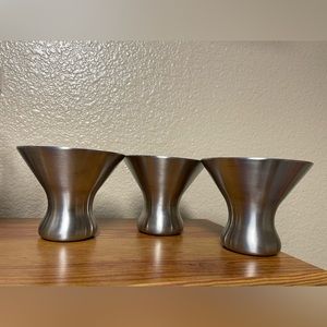 A Set of 3 Endurance 8 Oz. Stainless Steel Stemless Martini Glass 8 Oz.
